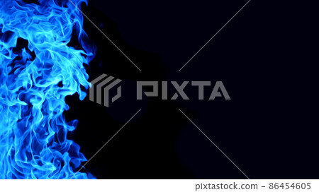 Image of blue flame burning vigorously Horizontal Image of blue flame burning vigorously Horizontal 86454605