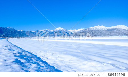 Winter Northern Alps seen from Omachi City 86454696