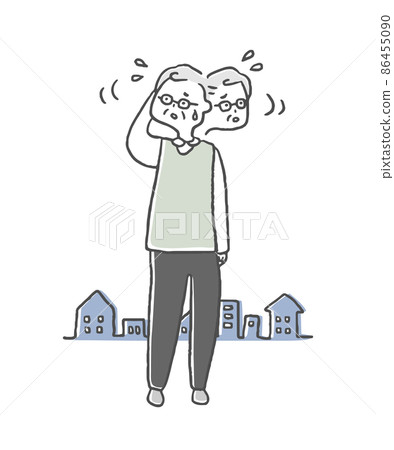 迷路並變得焦慮的老人 86455090