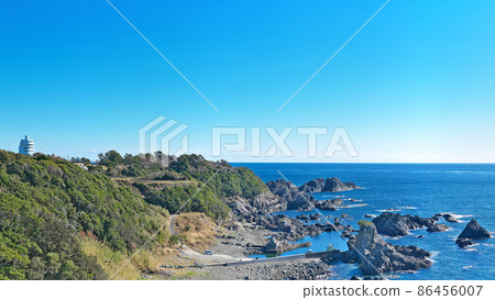 [鹽之咲燈塔的風景]（高分辨率版）和歌山縣東室郡串本町鹽之咲 86456007