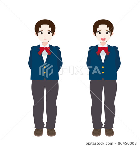 雙臂交叉在背後的西裝外套女學生 86456008