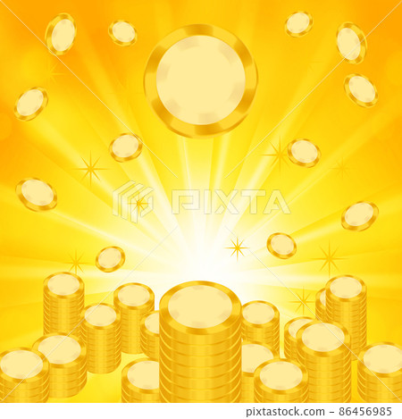 A lot of accumulated coins that increase money and virtual currency A lot of accumulated coins that increase money and virtual currency 86456985