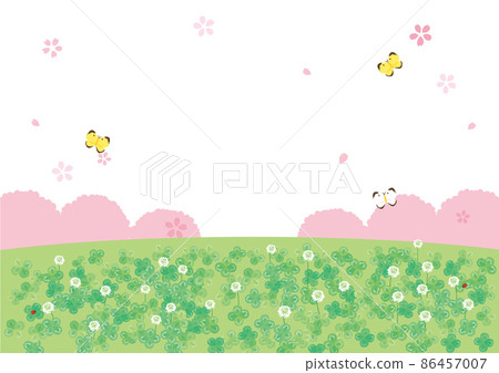 Spring scenery Sakura and flower fields Spring scenery Sakura and flower fields 86457007
