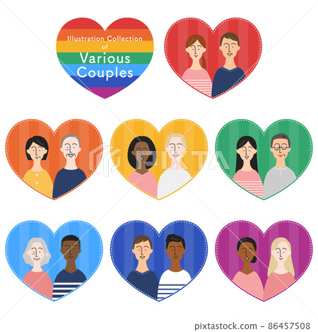 Various styles of couples / couples illustration set 86457508