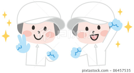 Workers in lab coats Workers in lab coats 86457535