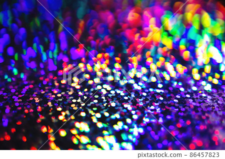 Neon rainbow glittering lights with glow effect abstract background 86457823