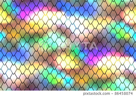 Magic iridescent dragon squama geometric gradient seamless background 86458074