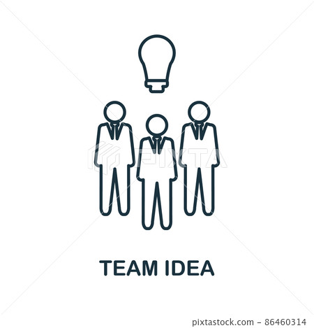 Team Idea icon. Line element from project development collection. Linear Team Idea icon sign for web design, infographics and more. Team Idea icon. Line element from project development collection. Linear Team Idea icon sign for web design, infographics and more. 86460314