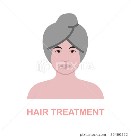 Hair Treatment flat icon. Colored element sign from beauty salon collection. Flat Hair Treatment icon sign for web design, infographics and more. 86460322