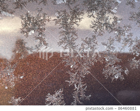 Snowflakes on the windshield Snowflakes on the windshield 86460881