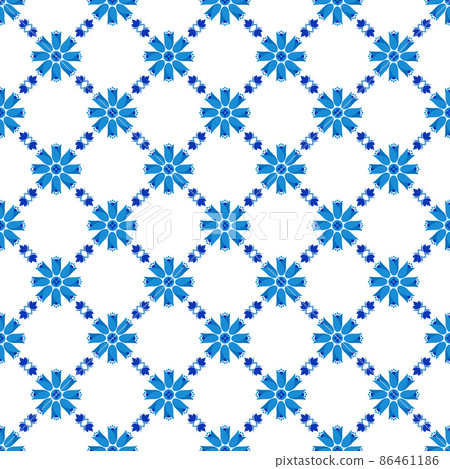 Azulejos portuguese traditional ornamental tile, blue and white seamless pattern 86461186