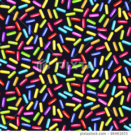 Sprinkles grainy on black background Sprinkles grainy on black background 86461655