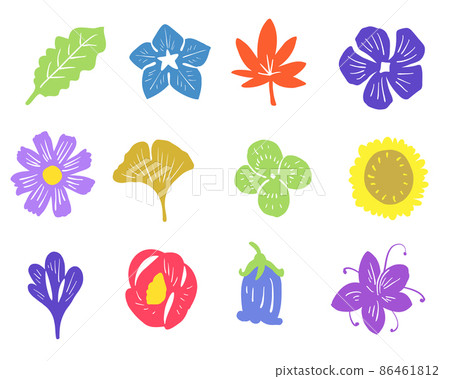 Japanese floral pattern Komon 86461812