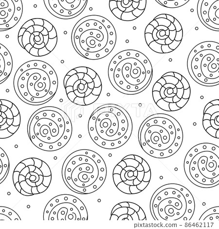 Lollipop seamless pattern. Vector contour background of sweets. Lollipop seamless pattern. Vector contour background of sweets. 86462117