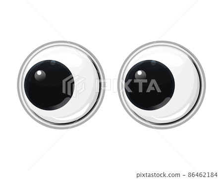 Plastic toy eyes on a isolated white background. Funny safe toys. Vector cartoon illustration. 86462184