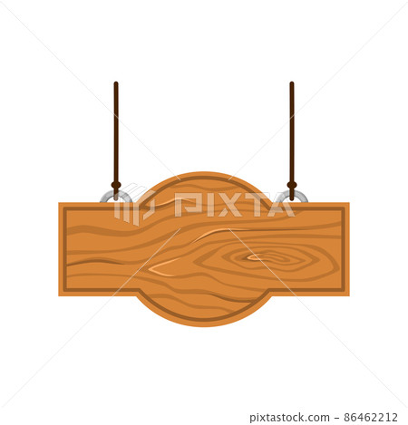 Figured wooden signboard on a white isolated background. Timber tablet. Ui game assets, rural background. Vector cartoon illustration. Figured wooden signboard on a white isolated background. Timber tablet. Ui game assets, rural background. Vector cartoon illustration. 86462212