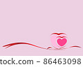 heart on pink abstract background 86463098