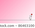 heart on pink abstract background 86463100