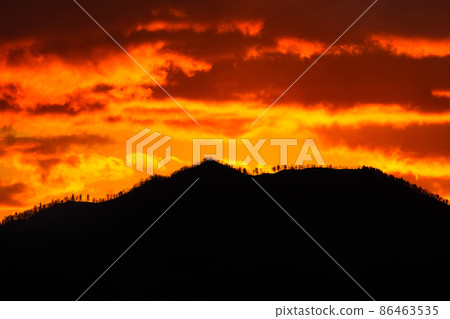 Dawn of Hokkaido Mikuni Pass, October, Japan 86463535