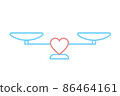 scales with a heart as a symbol of harmony 86464161