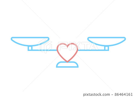 scales with a heart as a symbol of harmony 86464161
