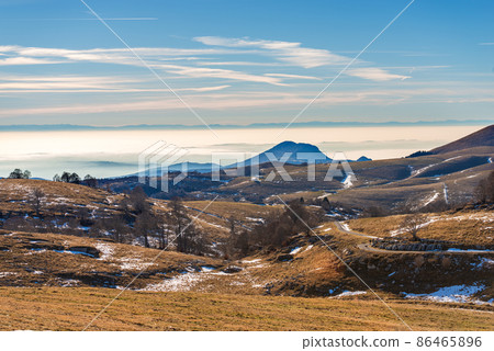 Sunny Lessinia High Plateau and Padana Plain with Fog - Veneto Italy Sunny Lessinia High Plateau and Padana Plain with Fog - Veneto Italy 86465896