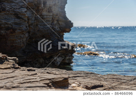 Rocky shore of the Mediterranean Sea in Spain on a beautiful sunny day Rocky shore of the Mediterranean Sea in Spain on a beautiful sunny day 86466096