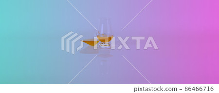 Set of single malt tasting glasses, single malt whisky in a glasses, unique background 86466716