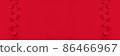 Festive St. Valentines banner with red hearts on red background with copy space. St.Valentines day background for your project 86466967