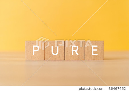 Building blocks with "PURE" written on them 86467662