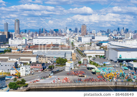 大阪灣地區和大阪市中心的工業區 86468649