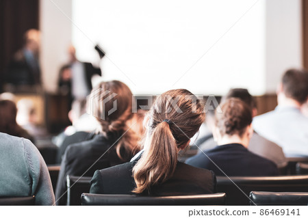 Speaker Giving a Talk at Business Meeting. Audience in the conference hall. Business and Entrepreneurship 86469141