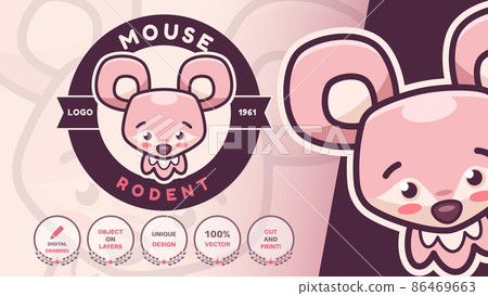 Cartoon character animal mouse logo 86469663