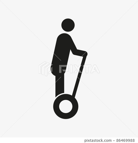 Two wheeled self personal transporter vector icon Two wheeled self personal transporter vector icon 86469988