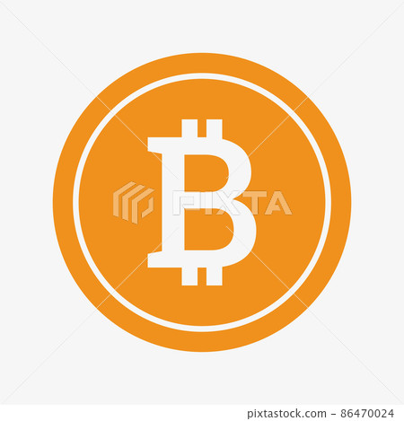 Coin of bitcoin vector icon on white background - Stock Illustration ...