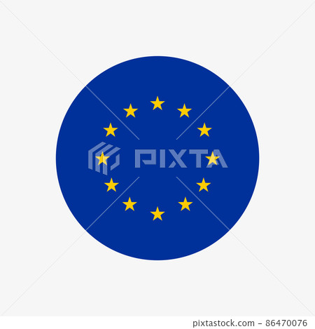 Vector european union flag in circle. EU symbol - Stock Illustration ...