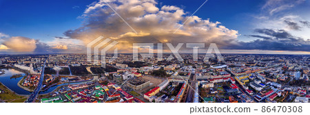 Minsk capital of Belarus aerial cityscape 86470308