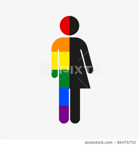 Vector icon of transgender. LGBT rainbow flag 86470750