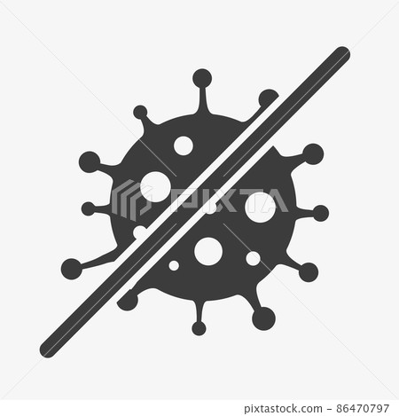 Crossed virus icon. Avoid viral infection symbol Crossed virus icon. Avoid viral infection symbol 86470797