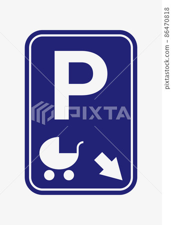 Pram parking sign isolated on white background Pram parking sign isolated on white background 86470818