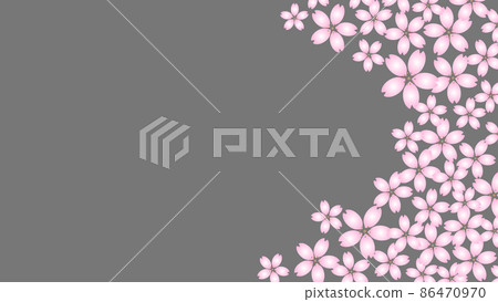 Illustration of cherry blossoms Japanese color copy space 86470970