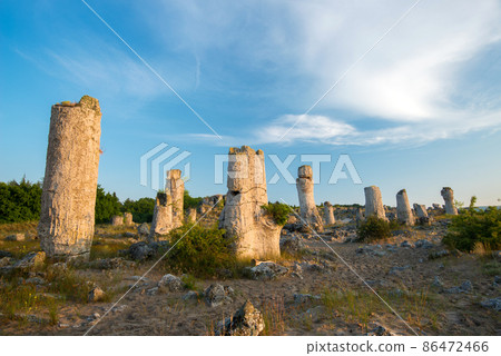 The Stone Desert Pobiti Kamani - fabulous rock phenomenon in Varna Province, Bulgaria - tourist destination 86472466