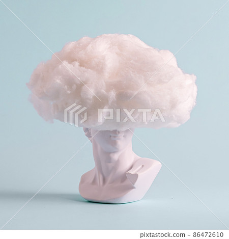 Fun still life if a white Grecian bust Fun still life if a white Grecian bust 86472610