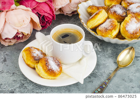 Sweet delicious curd buns. Photo 86473025