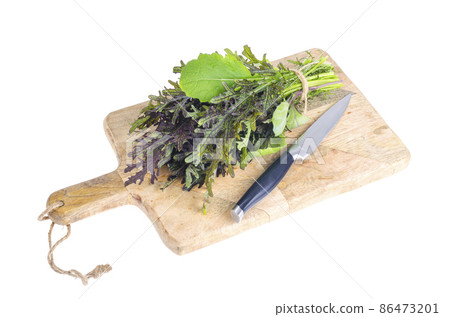 Bunch of fresh green salad leaves. 86473201