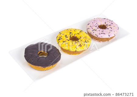 Sweet tasty donuts with colorful icing. Sweet tasty donuts with colorful icing. 86473271