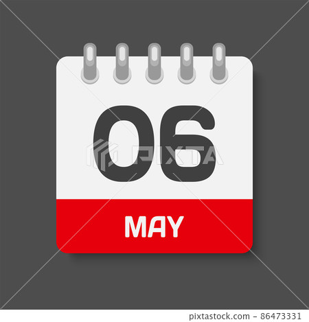 Icon day date 6 May, template calendar page Icon day date 6 May, template calendar page 86473331