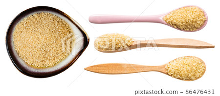 set of demerara brown cane sugar isolated 86476431