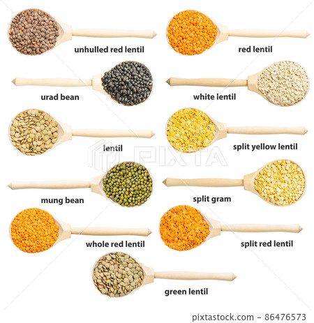 set of wooden spoon with various lentils with name set of wooden spoon with various lentils with name 86476573