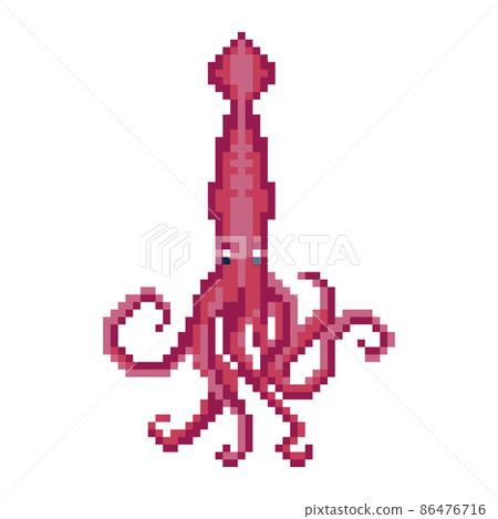 Pixel Art Squid Sprite for 8 bit Game 86476716